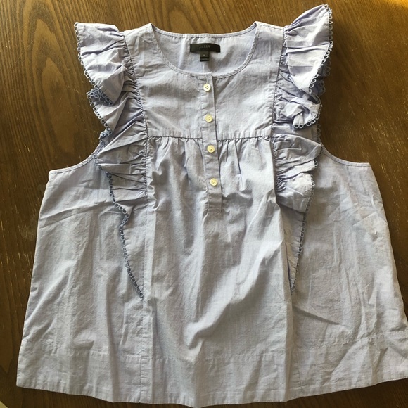 J. Crew Tops - J. Crew Sleeveless Ruffle Blouse Size 12 NWT